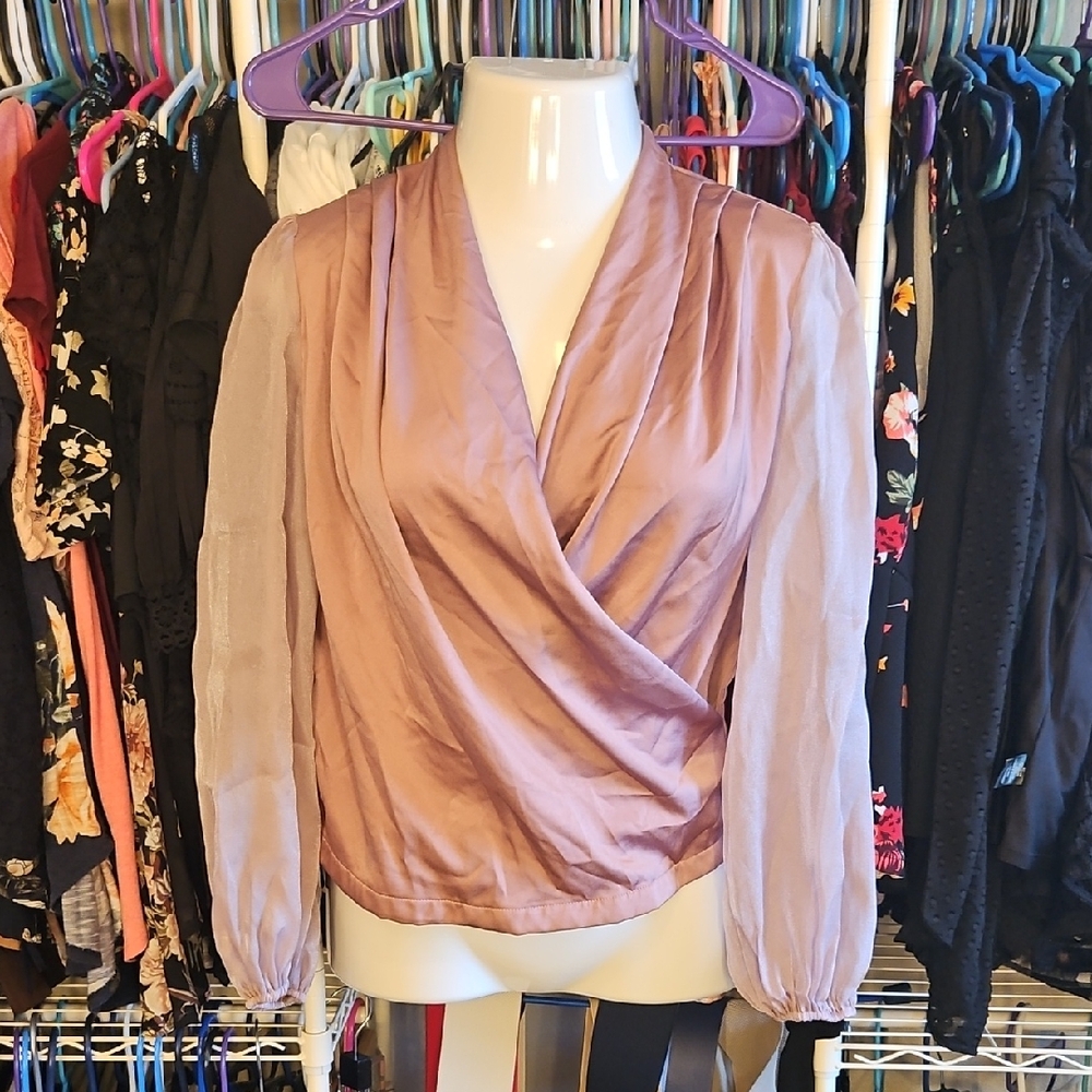 Elegant Mauve Wrap Top